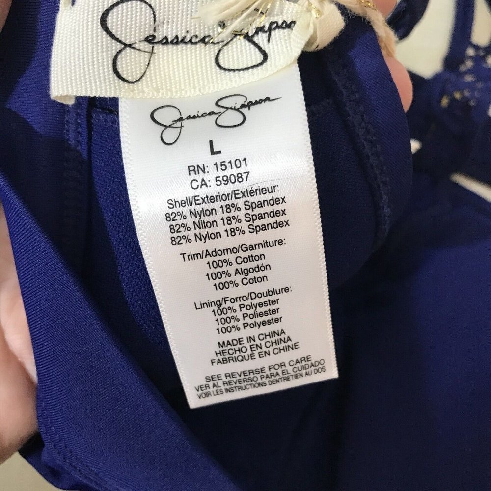 Jessica Simpson Martinique Hi-Neck Sexy Crochet Top Bikini Swimsuit Blue New - Picture 13 of 13